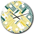 thumbnail image 1 of Designart 'Abstract Diagonal Stripe Pattern Mid-Century Modern Wall Clock, 1 of 4