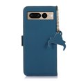 thumbnail image 4 of Nalacover for Google Pixel 7 Pro Synthetic Leather and Soft TPU Case,360 Protection Flexible Luxury Magnetic RFID Flip Wallet Card Slots Kickstand Shockproof Cover with Cute Pendant.Blue, 4 of 8