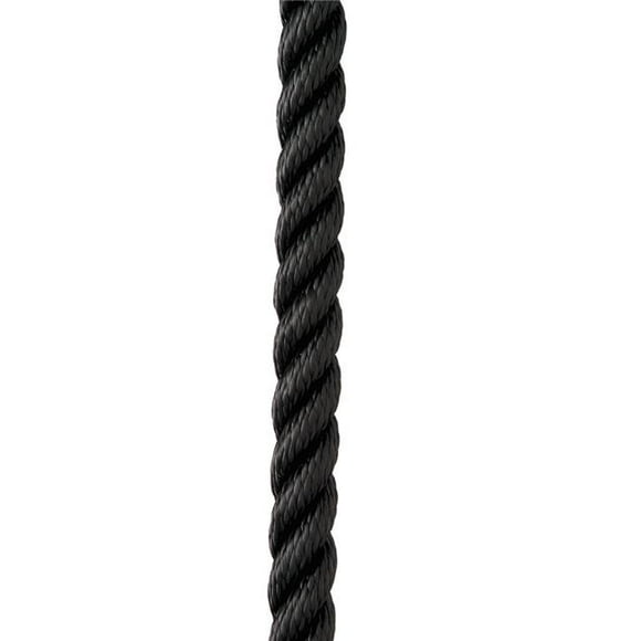 New England Ropes C6054-24-00035 Fil de Quai en Nylon de Qualité Supérieure à 3 Brins 0,75 Po x 35 Pi - Noir