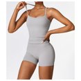 thumbnail image 3 of PISONIC Women 2 Pieces Workout Sets Tank Tops and High Waist Booty Lifting Shorts Gym Sets, 3 of 5