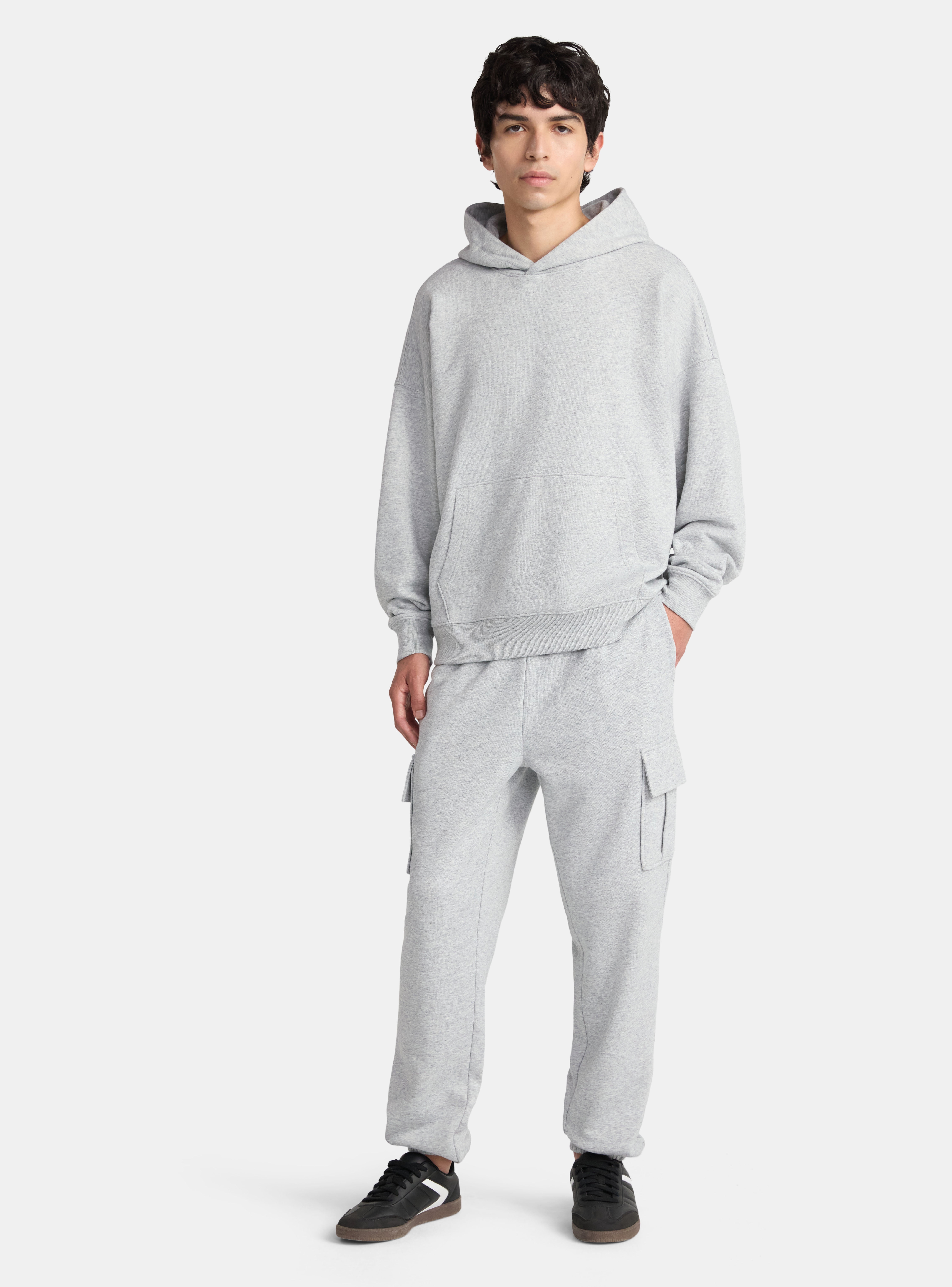 No Boundaries Boxy Fit Cropped Sweatshirt Hoodie, Men's & Big Men's