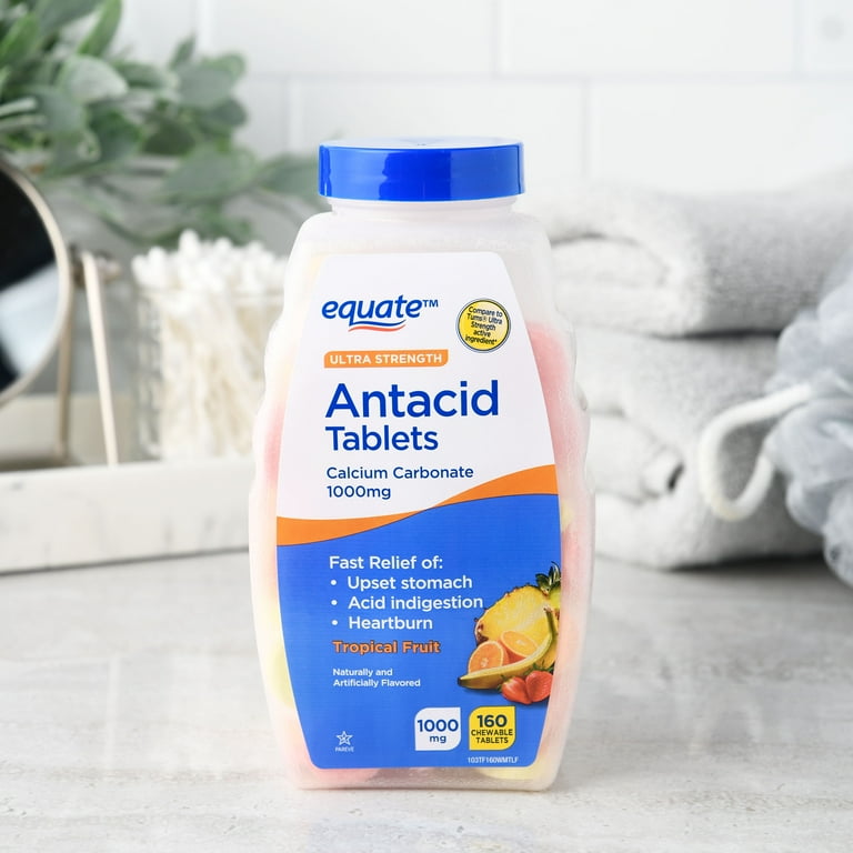 Equate Ultra Strength Antacid Tropical Fruit Chewable Tablets 