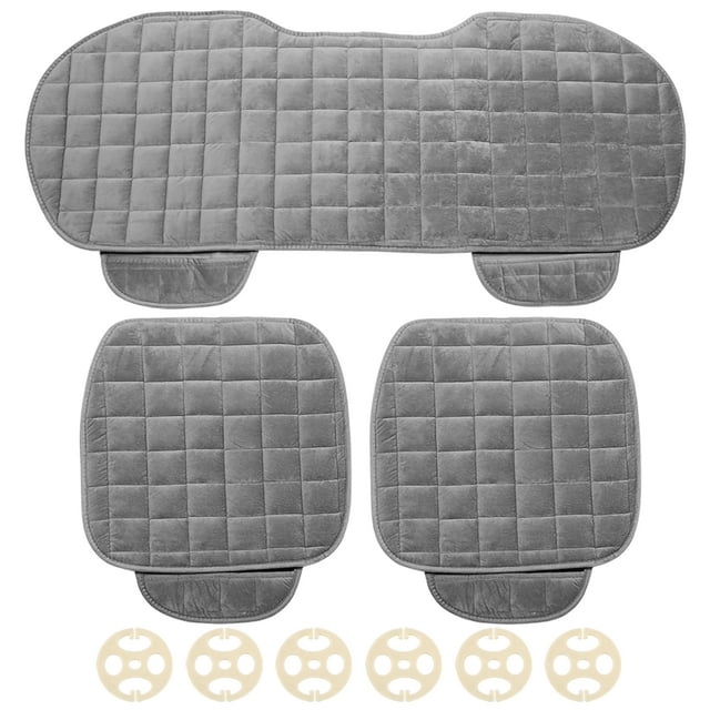 Unique Bargains Car Front Rear Seat Cover Breathable Plush Pad Mat Vehicle Chair Cushion Set Universal
