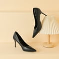 thumbnail image 4 of Xfvqtps Womens High Heels Pointed Toe Stiletto Patent Leather Dress Pumps Slender Heel Formal Shoes for Work Party and Special Occasion, 4 of 9