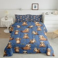 thumbnail image 2 of Manfei Kawaii Sloth 3 Pieces Queen Comforter Set,Cartoon Animal Bedding Sets,Jungle Wildlife Bedding Comforter Set,Breathable Cute Room Decoration,Reversible, 2 of 8