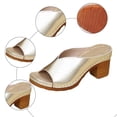 thumbnail image 5 of Modisza Platform Block Heel Sandals for Women Open Toe Arch Support Slip on Outdoor Shoes Ladies Fashion Wide Width Slippers Gold 7, 5 of 6