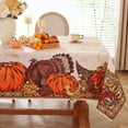 thumbnail image 3 of SASTYBALE 60"x120" Rectangle Tablecloth - Brown Turkey Pumpkin, Spill-proof for Fall Thanksgiving, 3 of 7