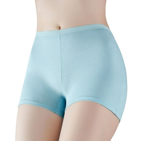 LARUYEKO Women Solid Pure Exposure Mid Waist Bottoming Pants Briefs Women s Cotton Underwear High Waisted Ladies Full Coverage Panties High-Cut Stretch Cool Underwear