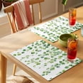 thumbnail image 4 of Green Botanical Placemats Set of 8 Watercolor Spring Nature Leaves Vines Place Mats Indoor Wipeable Table Mats Washable Cloth Dining Table Placemats for Kitchen Holiday Party Home Decor 13x19 Inch, 4 of 9