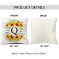 thumbnail image 3 of Monogram Letter Q Summer Sunflower Throw Pillow Covers 18x18 Inch, Floral Bee Pillows Covers Decorative Family Last Name Initial Throw Pillowcase Decor for Couch Sofa, 3 of 6