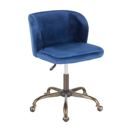 UPC: 0681144459086 | Indoor Home Office Furniture Fran Contemporary Task Chair In Blue Velvet