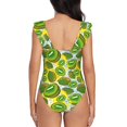 thumbnail image 6 of Yiaed Watercolor Kiwi Fruits Summer Print Women's Ruffled One Piece Swimsuit V Neck Swimwear Slimming Monokini for Woman-Medium, 6 of 8