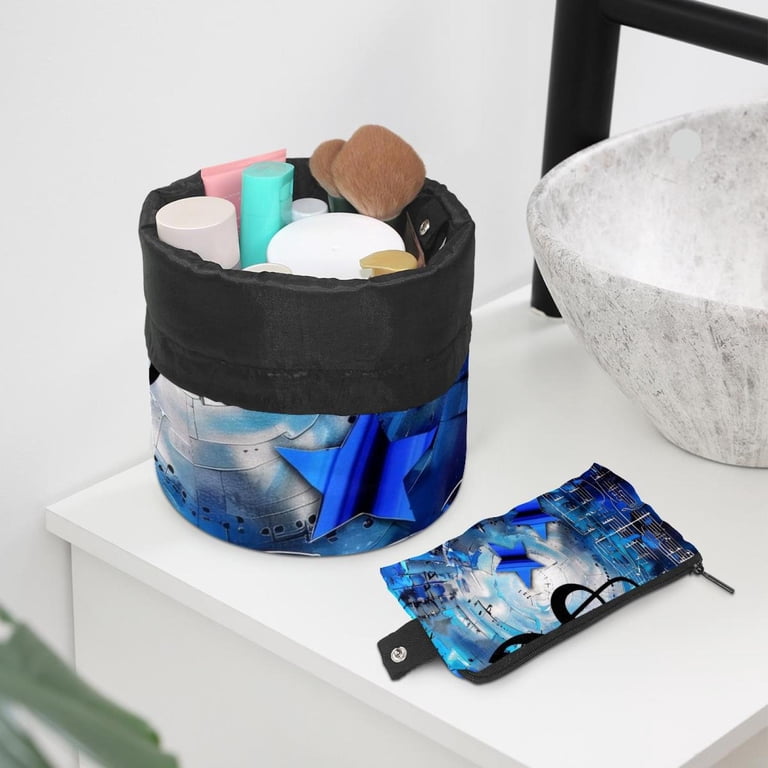 drawstring pouch bucket barrel cosmetic makeup bags travel organizer INVODA Bag,Women&Girls Portable Foldable Cases Multifunctional Toiletry Bags Makeup Storage Pocket Soft Collapsible (4PCS+Coin Bag : Beauty & Personal Care MeSkin Barrel Bucket Shaped Foldable