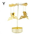 thumbnail image 1 of Golden Hot Rotating Candle Holder Christmas Revolving Metal Transit Home Windmill Decoration Lantern P9N2, 1 of 9