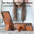 thumbnail image 5 of Dteck Case for Samsung Galaxy A24 4G,Shockproof Carbon Fibre Pattern Leather Case Card Slots Wallet Folding Bracket Stand Cover for Galaxy A24 4G,Brown, 5 of 7