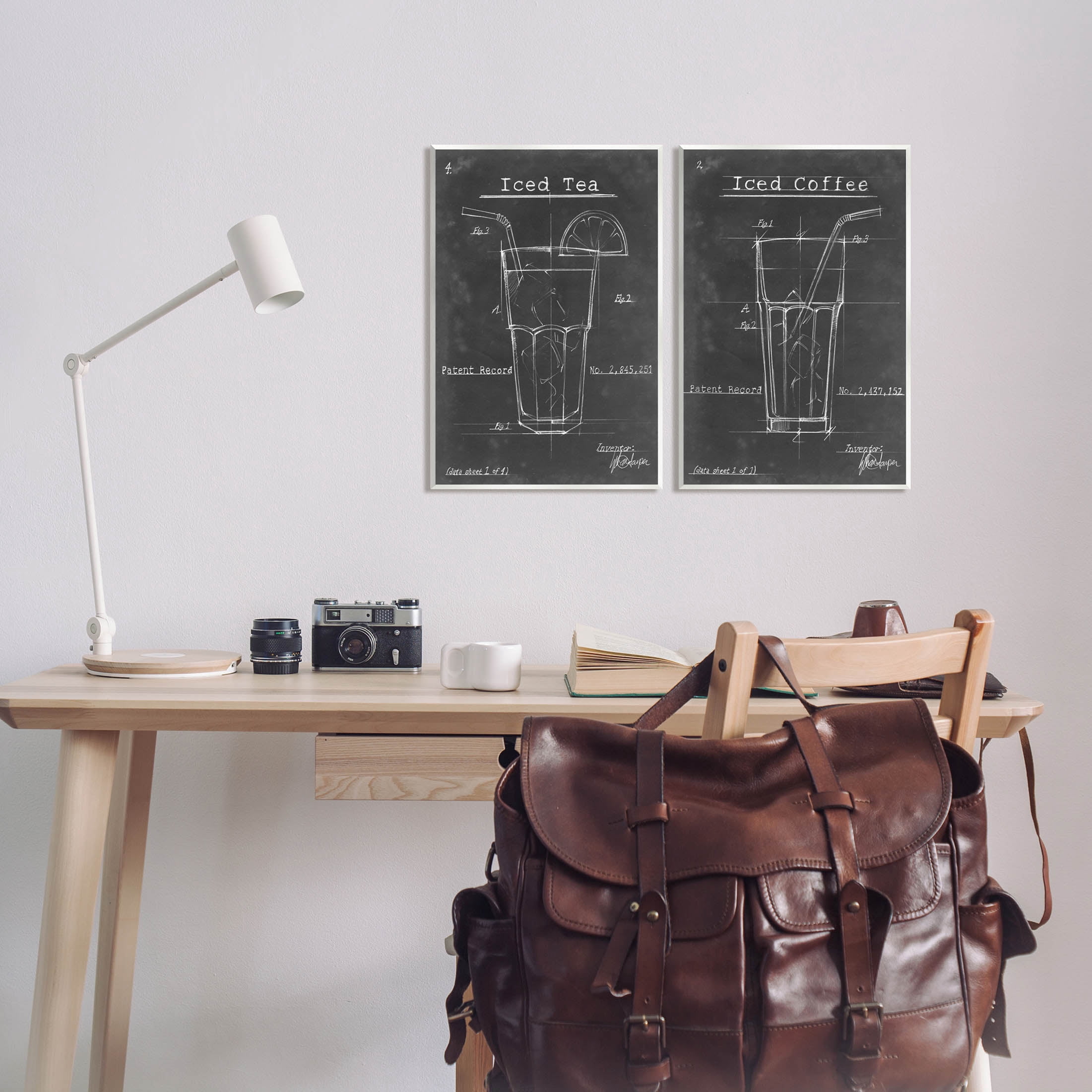 Stupell Industries Iced Coffee & Tea Diagram Graphic Art Unframed Art Print Wall Art, Set of 2, Design by Ethan Harper