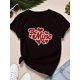 thumbnail image 2 of Be Mine Hearts Valentine's Day T-shirt Print Women's Premium Cotton Casual Soft Breathable ComfortabCamisetas de verano para mujer, manga corta, cuello redondo, casual, lindo, con gráficos, camisetas, 2 of 7