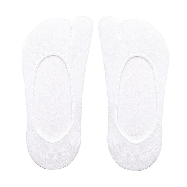 Chaussettes Tongs à 2 Orteils pour Femmes, Chaussettes Invisibles pour Mocassins, Blanches