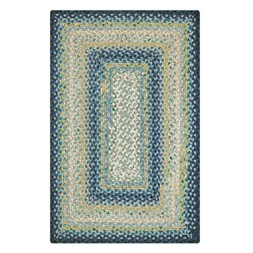 Homespice Decor Cotton Braided Cotton Blue Area Rug