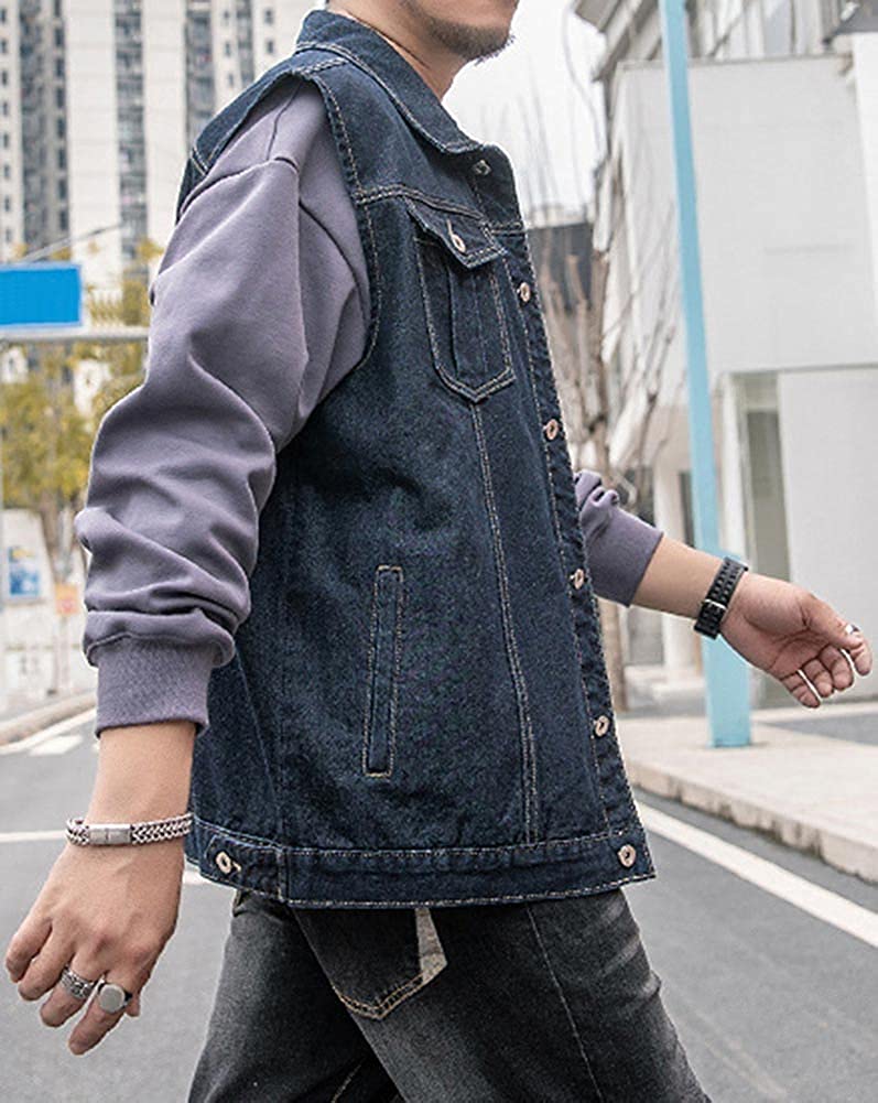 Men's Denim Vest Jean Vest Black Denim 