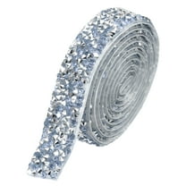 Crystal Rhinestone Ribbon Roll, 1 Yard x 1 Inch Self-Adhesive Rhinestone Strips Silver Yellow