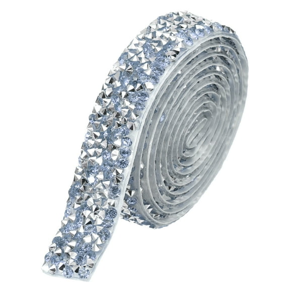 Crystal Rhinestone Ribbon Roll, 1 Yard x 1 Inch Self-Adhesive Rhinestone Strips Silver Yellow