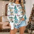 thumbnail image 5 of idosla Oversized Christmas Sweatshirts for Women Funny Tree Print Plus Size Long Sleeve Xmas Shirt Pullover Holiday Tops (Light Gray, S), 5 of 8