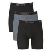 Hanes Men's Comfort Flex Fit Total Support Pouch Long Leg Boxer Briefs, 3 Pack