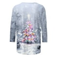 thumbnail image 5 of Christmas Shirts for Women 3/4 Length Sleeve Tshirts Xmas Print Plus Size Graphic Tees Holiday Pullover Tops (2XL, Gray), 5 of 5