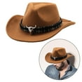 thumbnail image 2 of Sombrero de vaquero Salvador Occidental Camello, 2 of 9