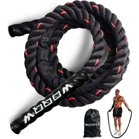 WOQQW 3lb 5.2lb Weighted Jump Rope for Fitness, 9.8ft Heavy Exercise Jumping Ropes, Adult Skipping