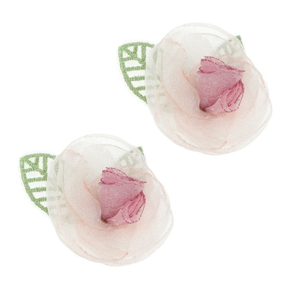 Unique Bargains 2 Pcs Hair Clip Grace Forest Roses Duckbill Clip Pink