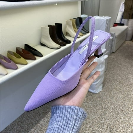 

2022 Summer Brand Women Slingback Sandals Shoes Fashion Bow-knot Pointed Toe Slip on Ladies Elegant Dress Pumps Shoes