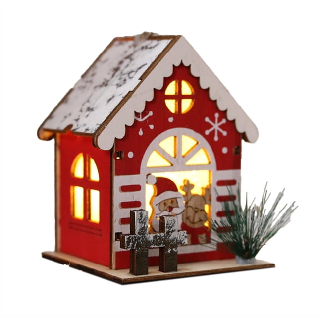 Decorar Casas de Madera en Navidad Árbol de Navidad Colgante Suministros de Decoración Navideña A