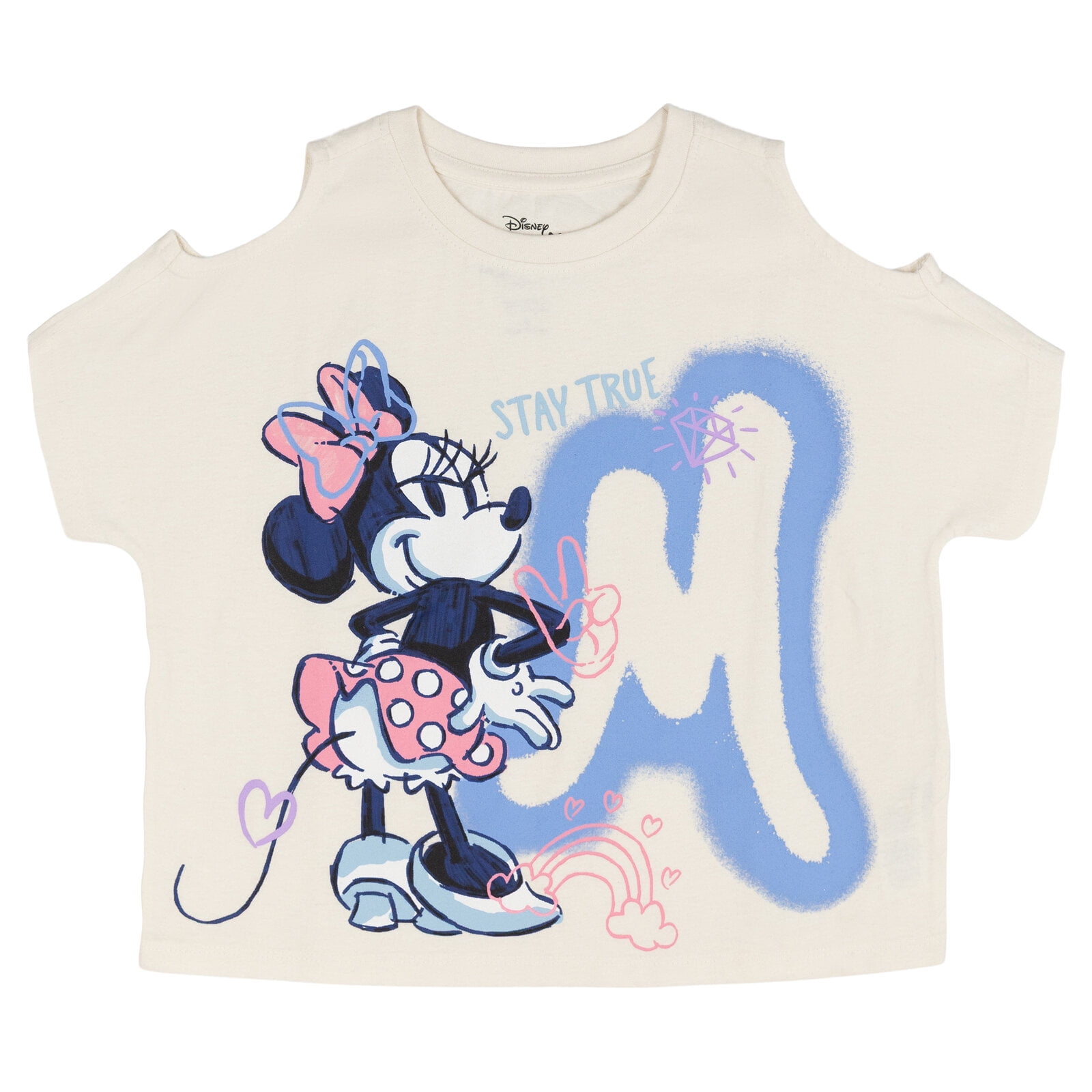 Disney Minnie Mouse Cold Shoulder T-Shirt and Flare Leggings Outfit Set Airbrush Toddler to Big Kid