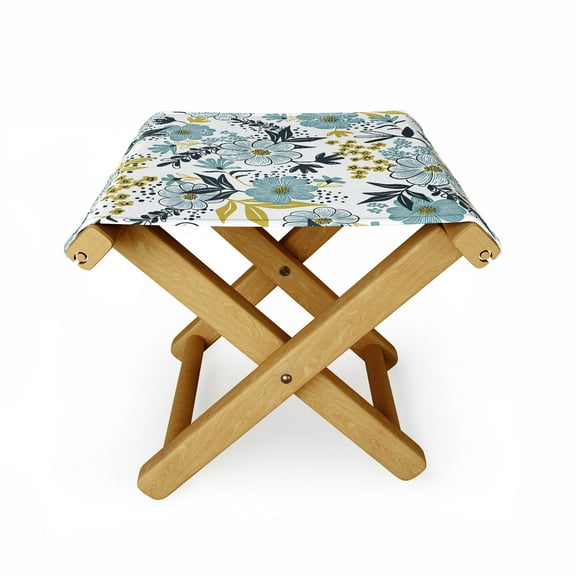 Society6 Heather Dutton Harper Dusk Blue Outdoor Ottoman