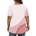 thumbnail image 3 of Tunic Tops for Women Loose Fit Short Sleeve Womens Summer Tee Shirts Color Block Tops for Women Plus Size Oversized Tops, 3 of 5