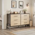 thumbnail image 2 of Commode 6 Tiroirs pour Chambre, Commode de Rangement Autoportante en Bois pour Salon, Chambre, Entrée, 2 of 7