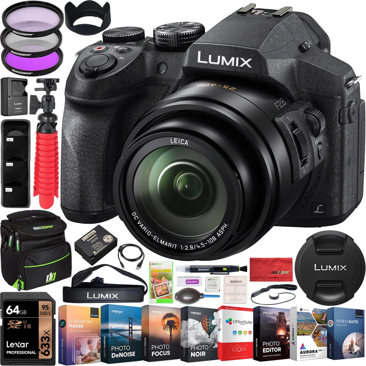 Panasonic Lumix FZ300 4K Point and Shoot Digital Camera with 24x Leica