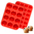 thumbnail image 1 of Molde para magdalenas CAKETIME, de silicona, tamaño pequeño, 24 tazas y normal, 12 tazas, 1 of 9