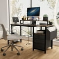 thumbnail image 5 of 47.3" Computer Desk Office Desk Study Table Workstation with 2 Drawers and Side Pocket Home Office Furniture for Home Office,Rustic Brown, 5 of 7