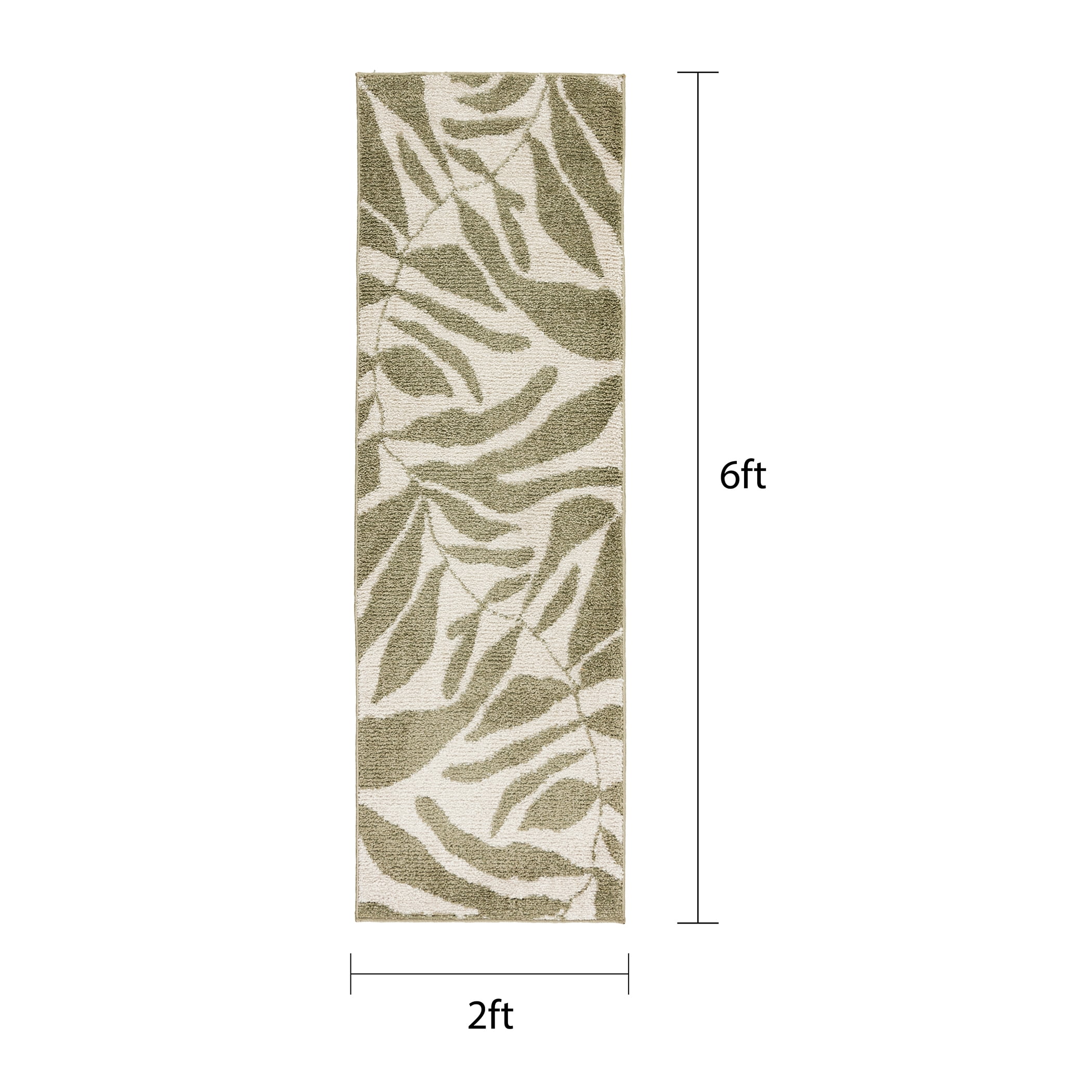 Mainstays Modern Leaf Indoor Runner Rug, 2'x6'