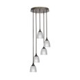 thumbnail image 1 of Empire 5 Light Cluster Pendalier In Bronze Finish With 4" Clear Ribbed Glass, 1 of 1