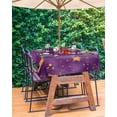 thumbnail image 3 of Fsddascl Purple Starry Sky Outdoor Tablecloth - 60x102 Inch Rectangle Dining Table Cover, Yellow Retro Star Waterproof Outdoor Table Cloth with Umbrella Hole & Zipper for Picnic/Patio/Party, 3 of 7