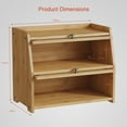 thumbnail image 4 of Large Bread Box for Kitchen Countertop, Double Layer Breadbox for Homemade Loaf Bread, Farmhouse Bread Storage Container Bin for Kitchen Counter Pantry Cupboard (Natural Bamboo), 4 of 14