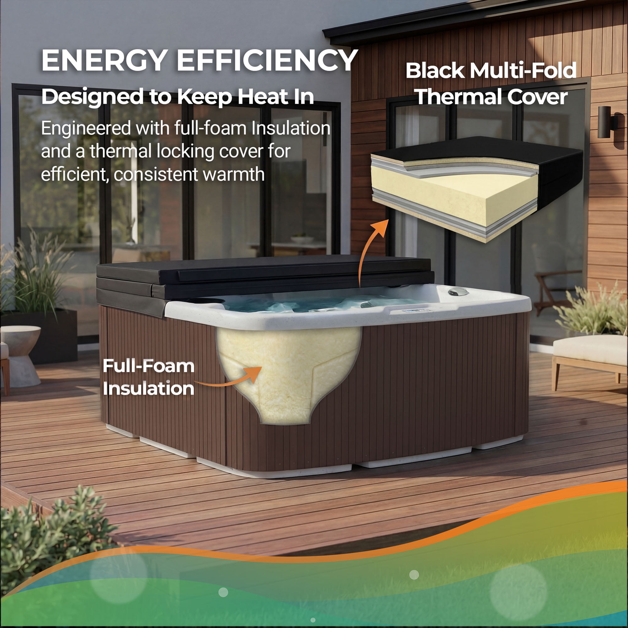 Lifesmart LS550 Plus Hot Tub - 5 Person, 65- Jet, 220-Volt Spa Sea Salt/ Espresso