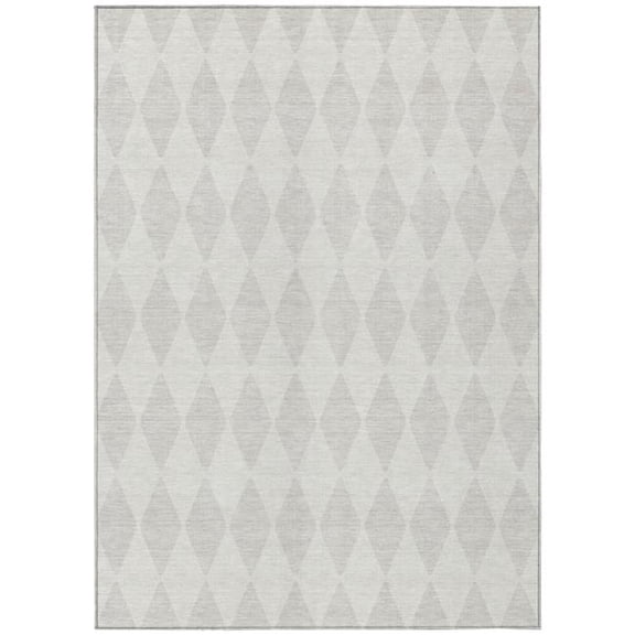 HomeRoots 577055 3 x 5 ft. Ivory & Beige Geometric Washable Indoor & Outdoor Rectangle Area Rug
