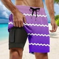 thumbnail image 2 of Pantalon de Plage Décontracté pour Hommes, Grande Taille, Mode, Rayé Dégradé, Double Couche, Doublé de Compression, 2 of 4