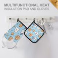 thumbnail image 4 of Yayeee Oven Mitts and Pot Holder Set of 2 Heat Resistant Kitchen Gloves Baking Hot Pad, Blue Halloween Ghosts, 4 of 5