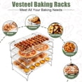 thumbnail image 2 of Vesteel 4-Tier Cooling Racks, Stainless Steel Stackable Grid Baking Racks, Collapsible Wire Racks for Cooking Grilling Roasting, Oven & Dishwasher Safe, 15’’ x 10’’, 2 of 8